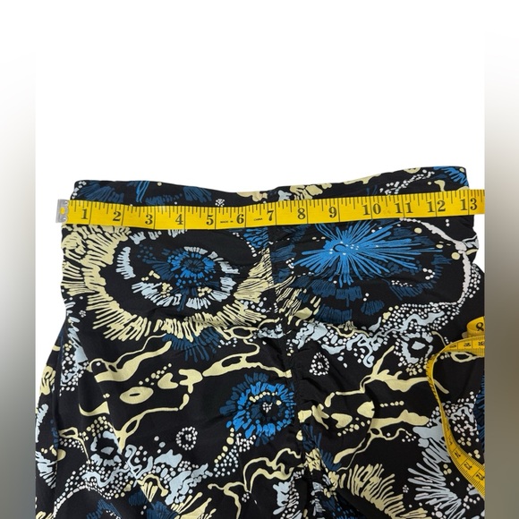 A.L.C. Mabelle Silk A-Line Midi Skirt Blue Black Abstract Floral - Picture 5 of 8